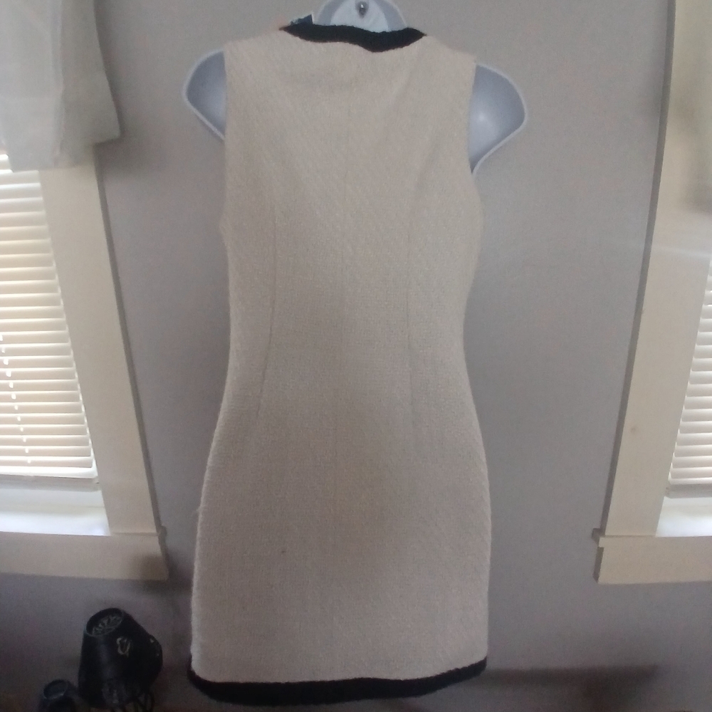 bebop Dress White Gold Buttons Sleeveless Elegant Sz S - Picture 4 of 9